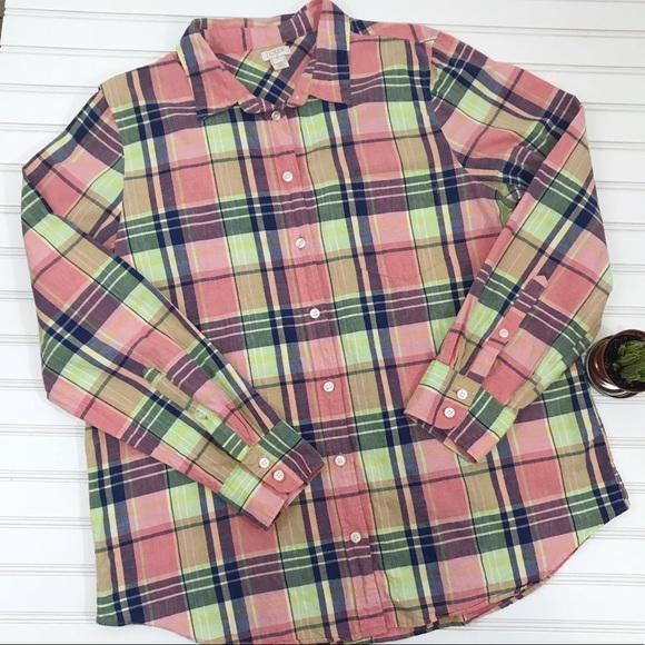 J. Crew Plaid Button Down Shirt XL - Picture 2 of 6
